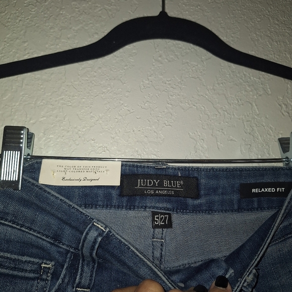 NWT Judy Blue Jeans Womens 5/27 Blue Dark Wash Relaxed High Rise Skinny Braided - Picture 6 of 10